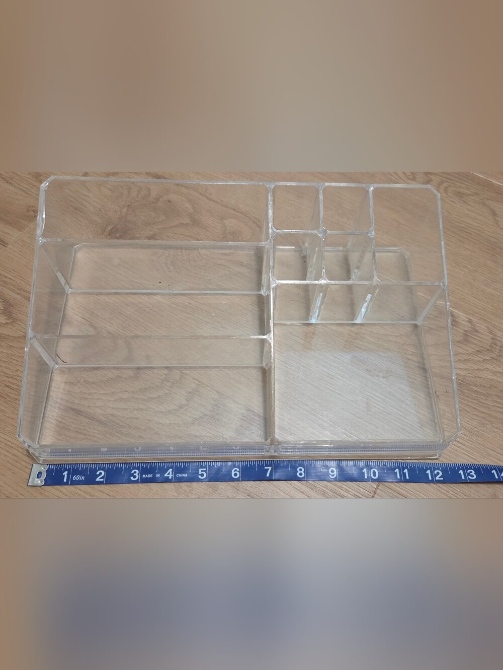 Clear Acrylic Cosmetic Organizer - Multi-Compartment Storage